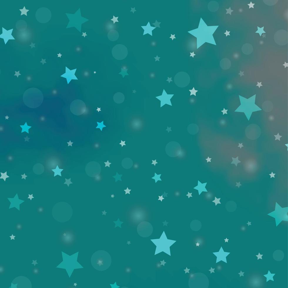 plantilla de vector azul claro con círculos, estrellas.