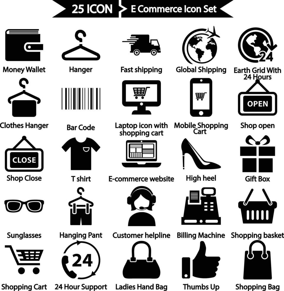 conjunto de iconos de comercio electrónico vector