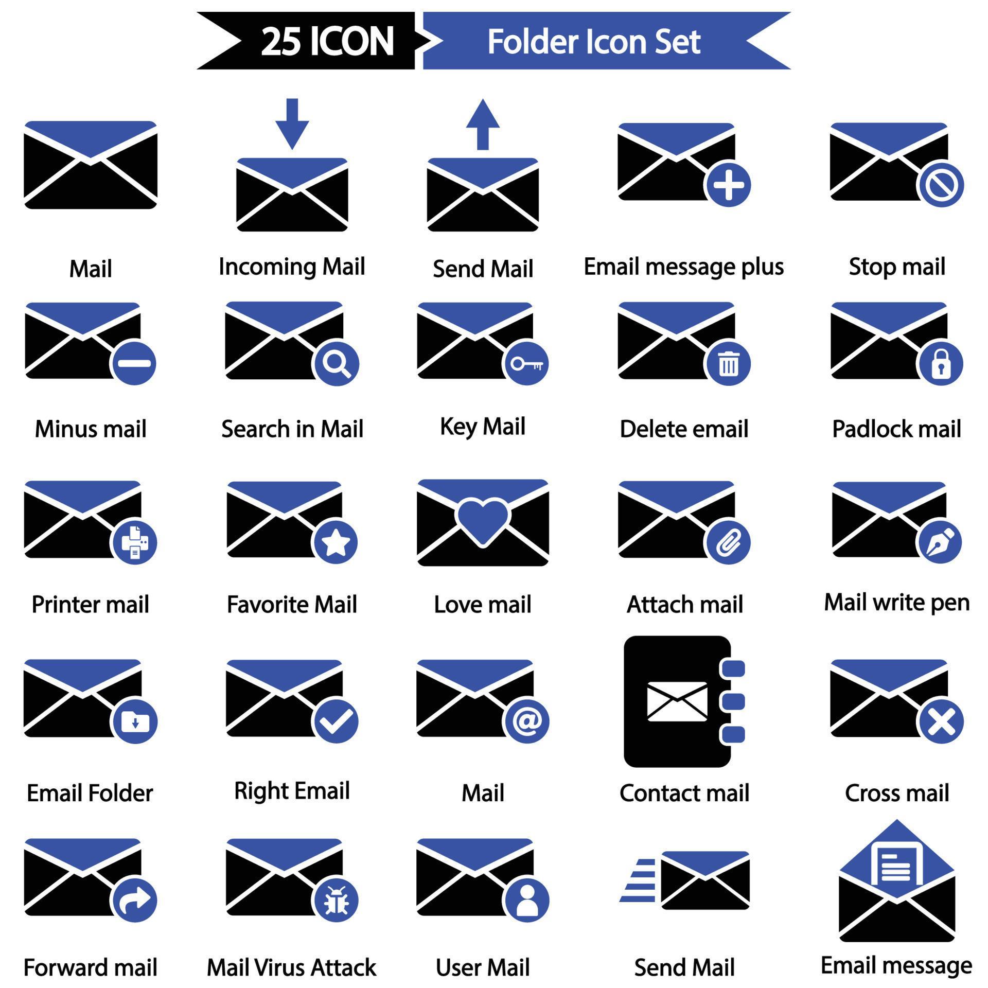 Mail Icon Set 6423468 Vector Art at Vecteezy