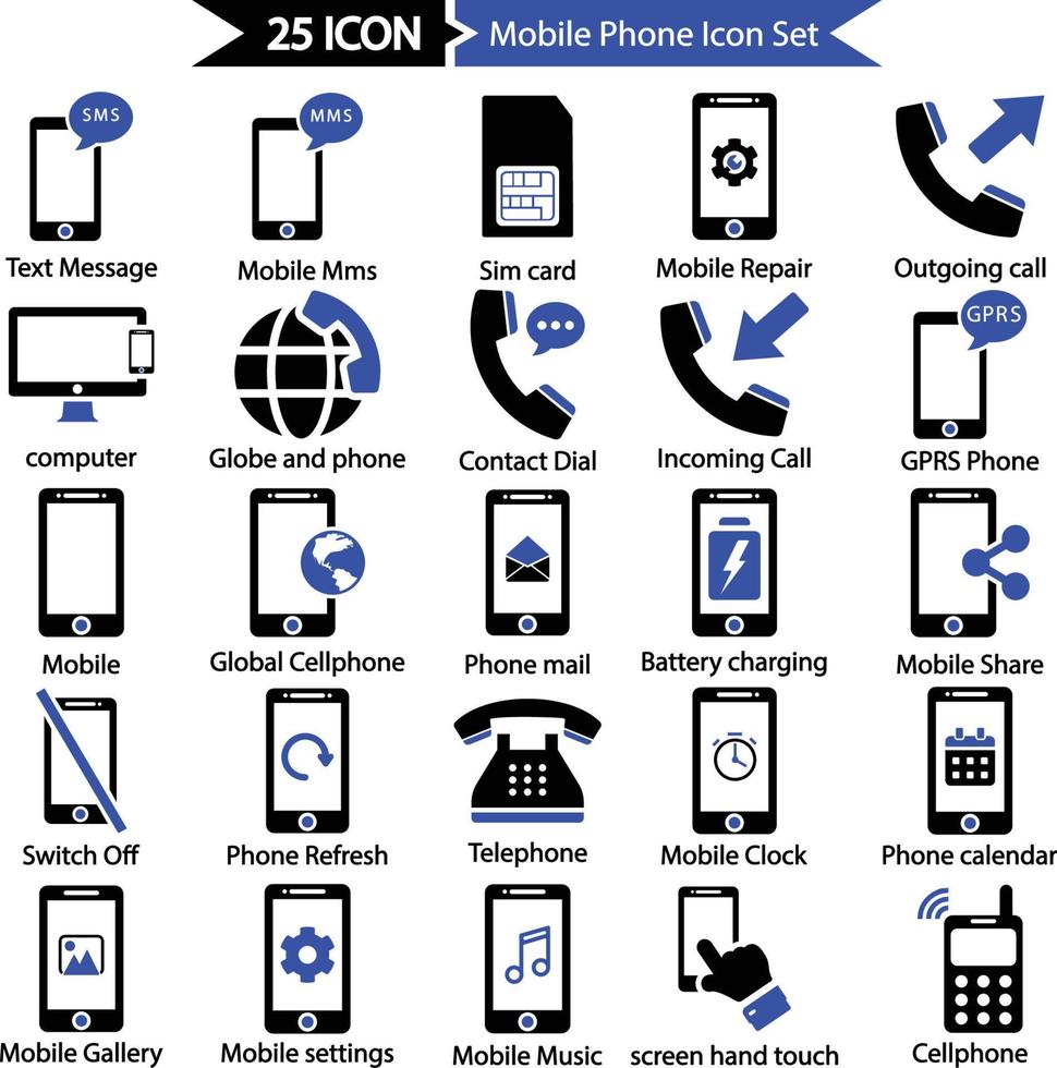 Mobile Phone Icon Set vector