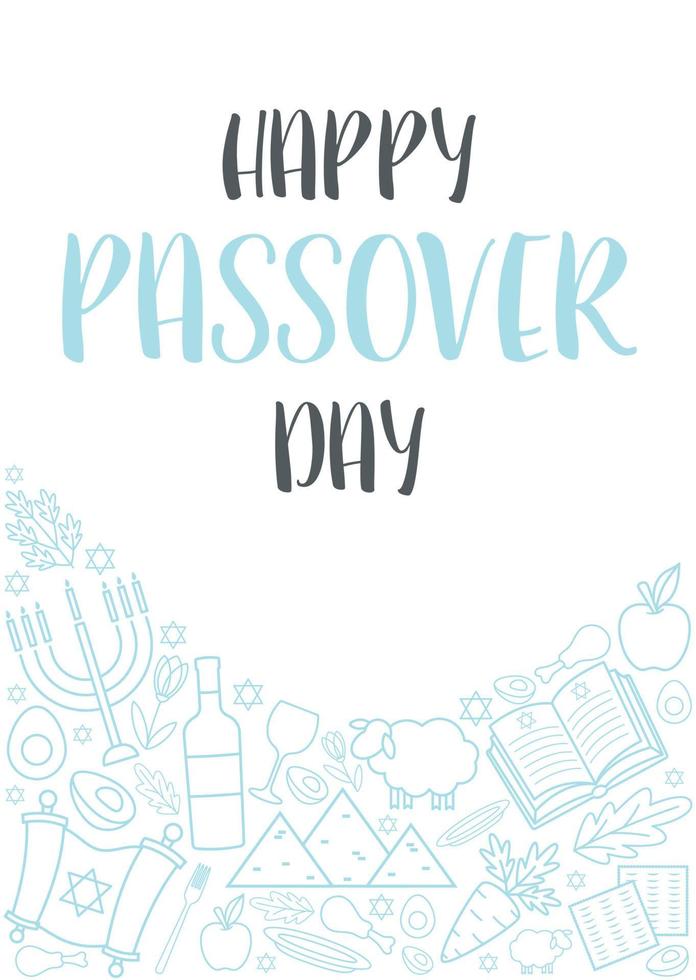 Happy Passover Pesach day greeting card vector