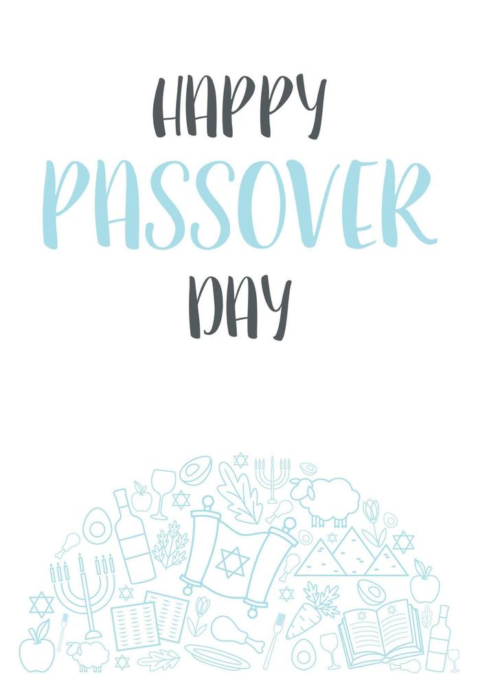 Happy Passover Pesach day greeting card vector