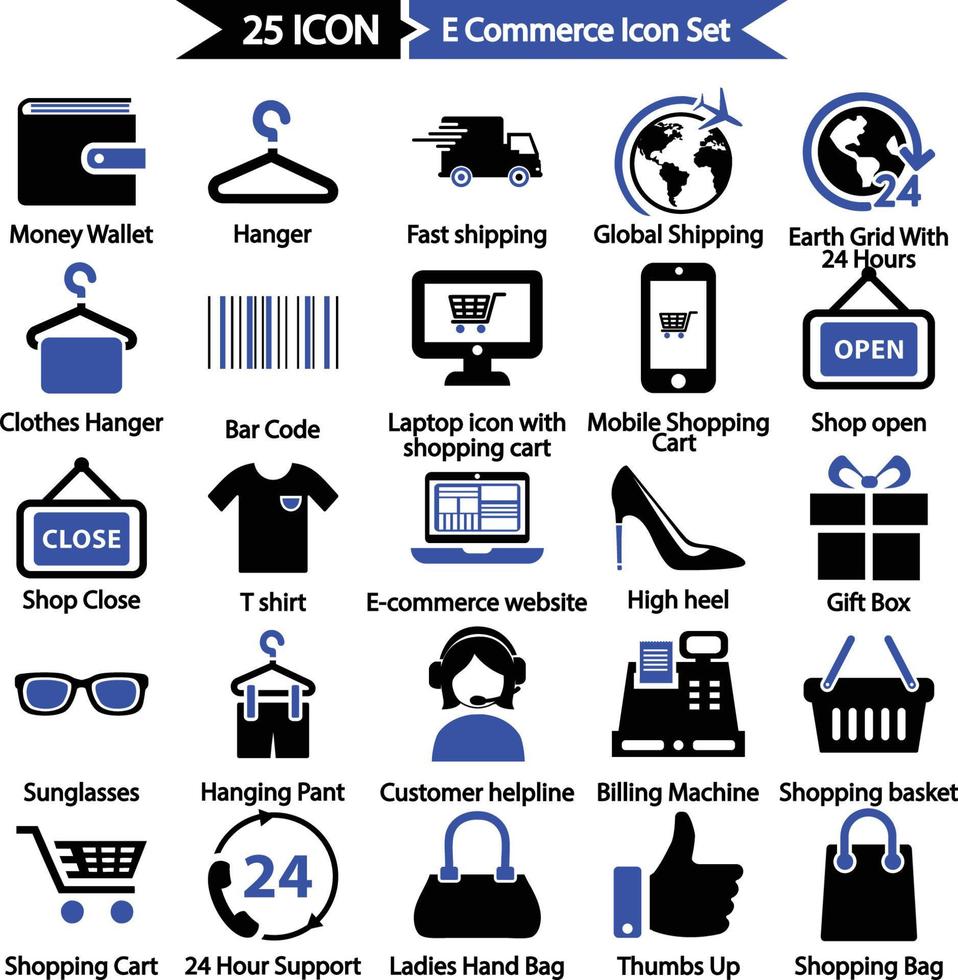 conjunto de iconos de comercio electrónico vector