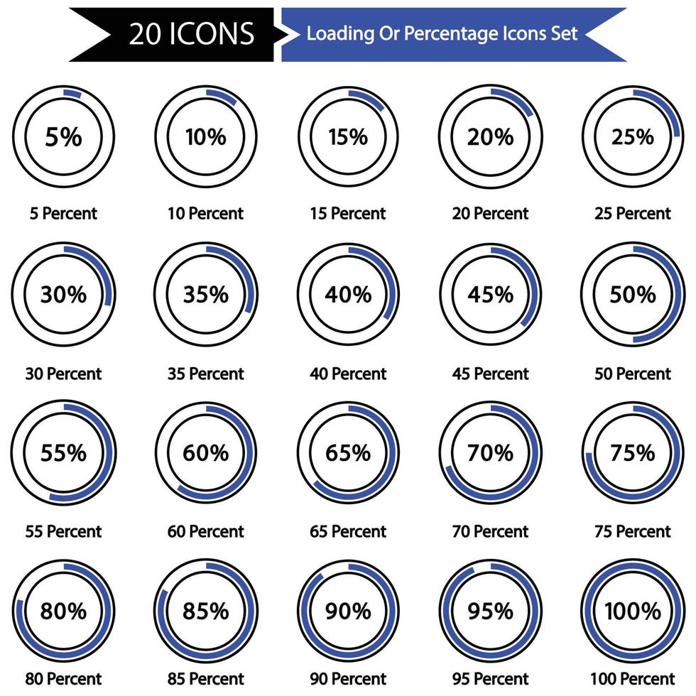 Loading Or Percentage Icons Set vector