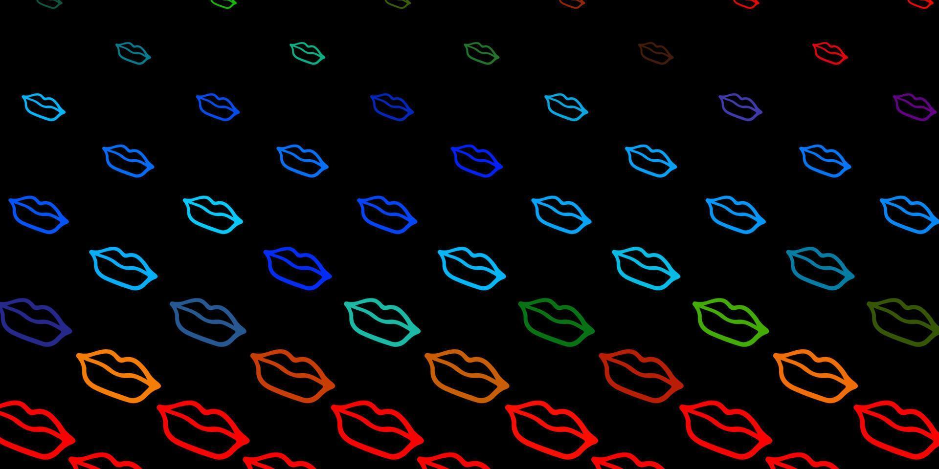 Dark Multicolor vector pattern with feminism elements.