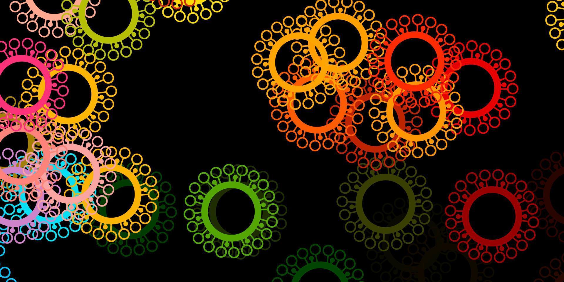 Dark multicolor vector texture with disease symbols.