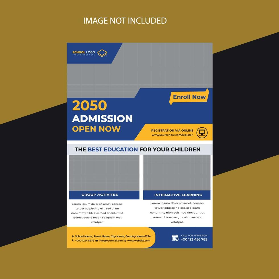 school admission flyer template vector