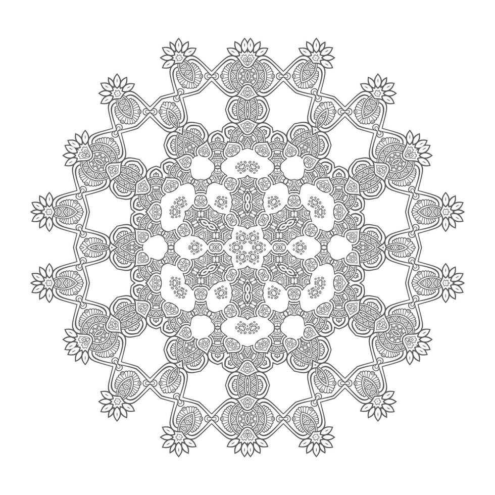 vector de mandala de arte lineal para diseño