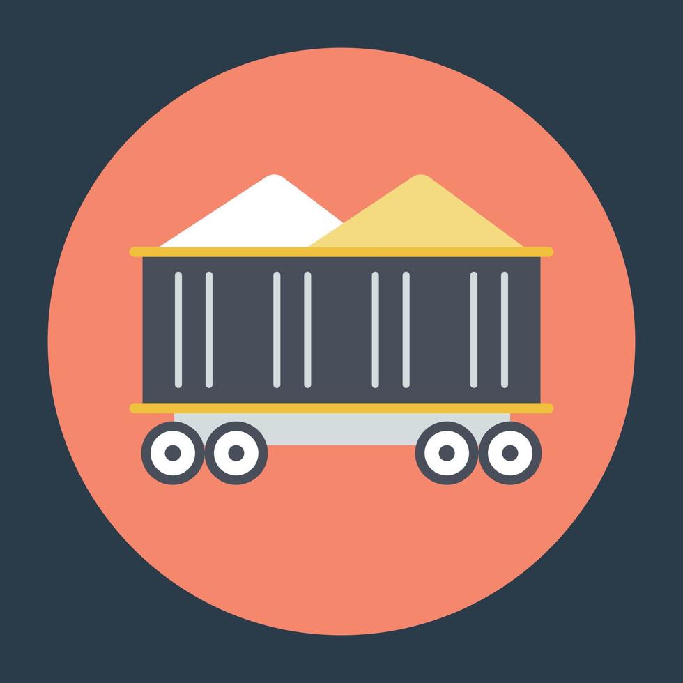 Trendy Mine Cart vector