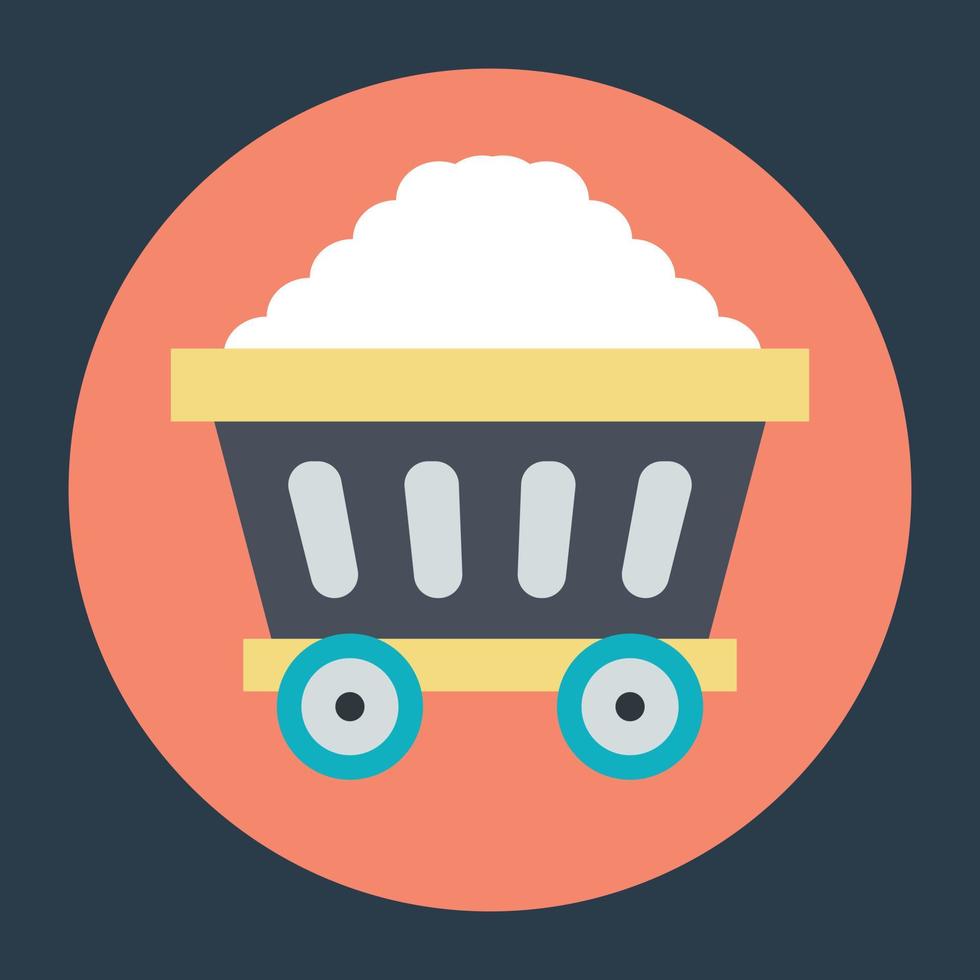 Trendy Mine Cart vector