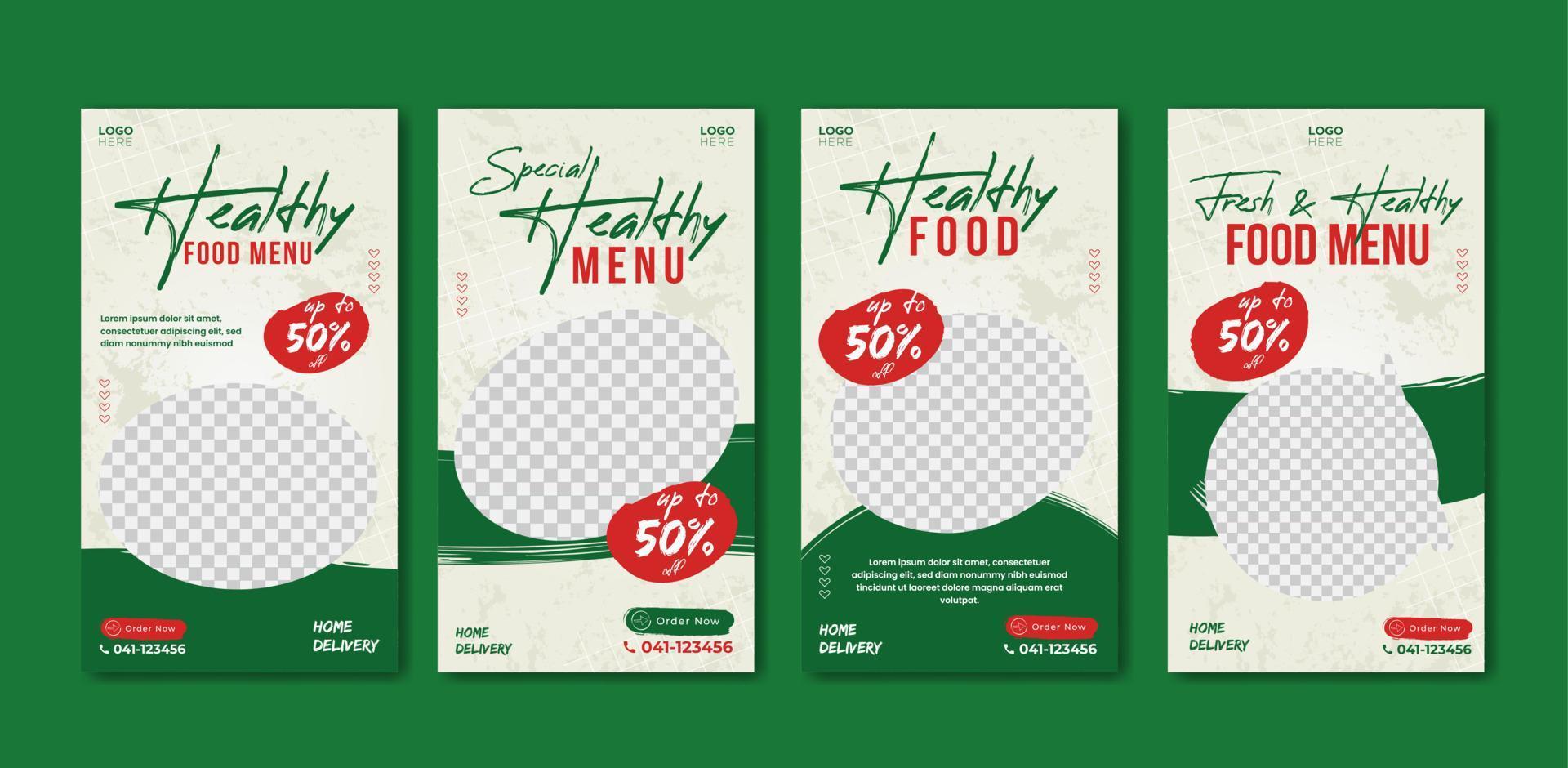 Fast food banner template stories post for social media. vector