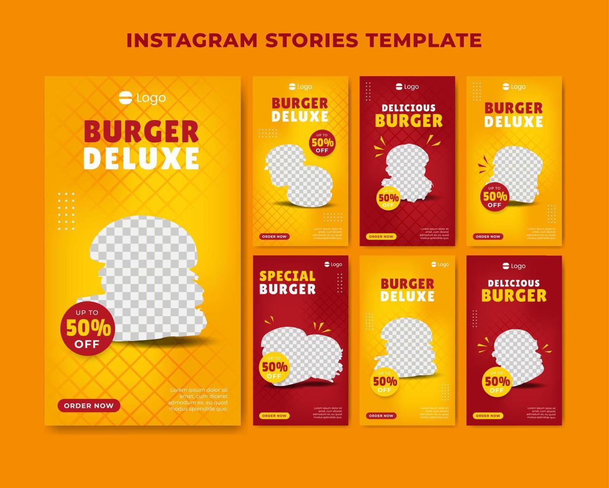 Fast food banner template stories post for social media. vector