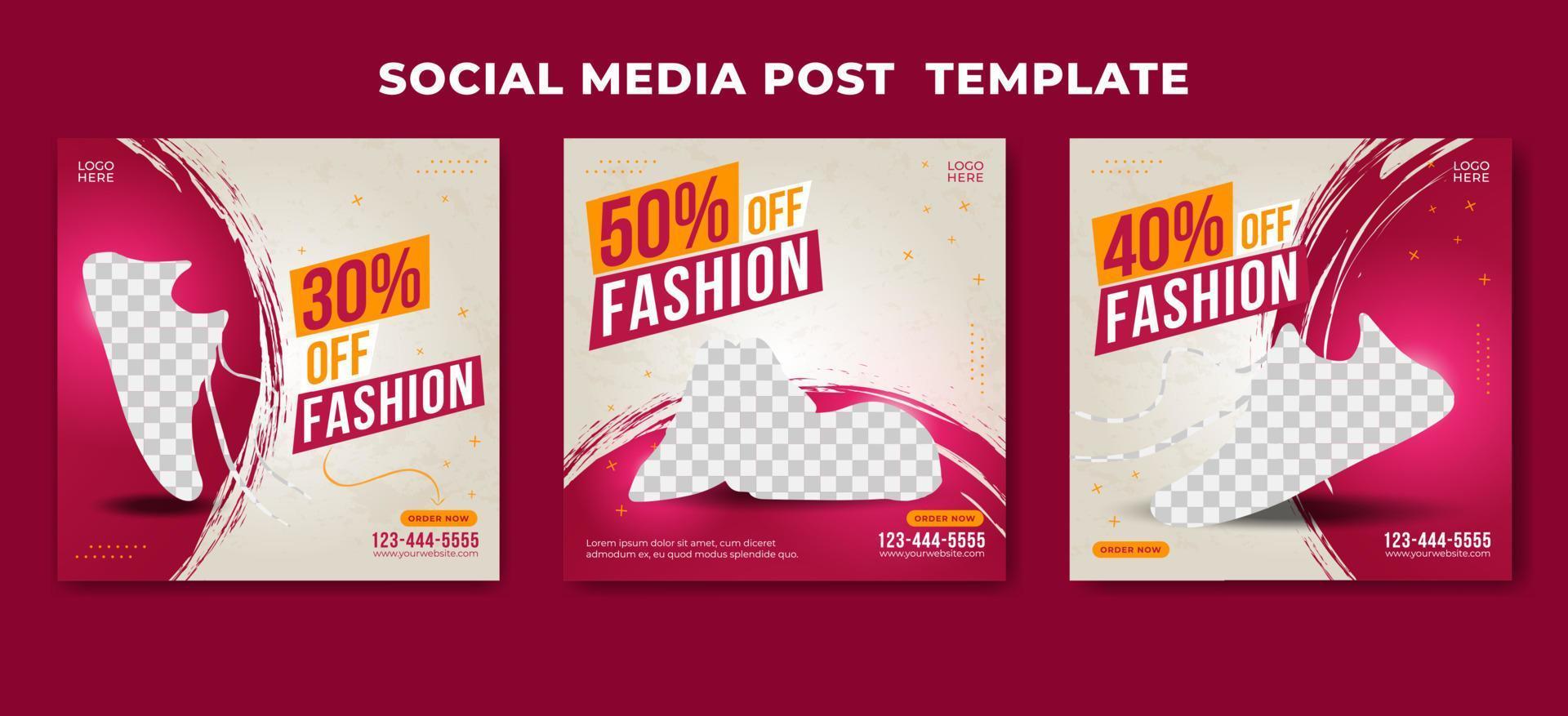 Sport fashion shoes brand product Social media banner post template vector