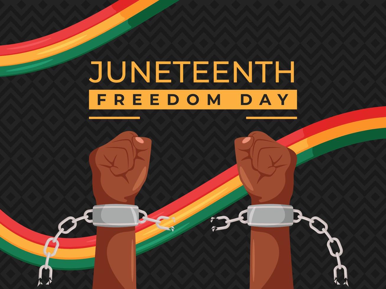 Juneteenth Background With Hands Free From Handcuffs vector
