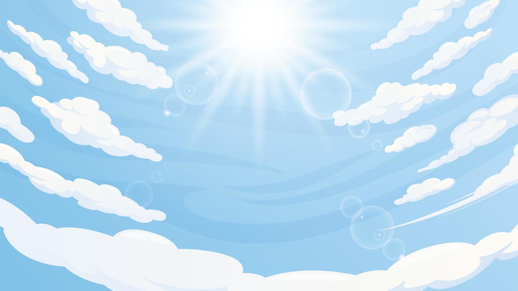 Blue Sky Background with Clouds vector