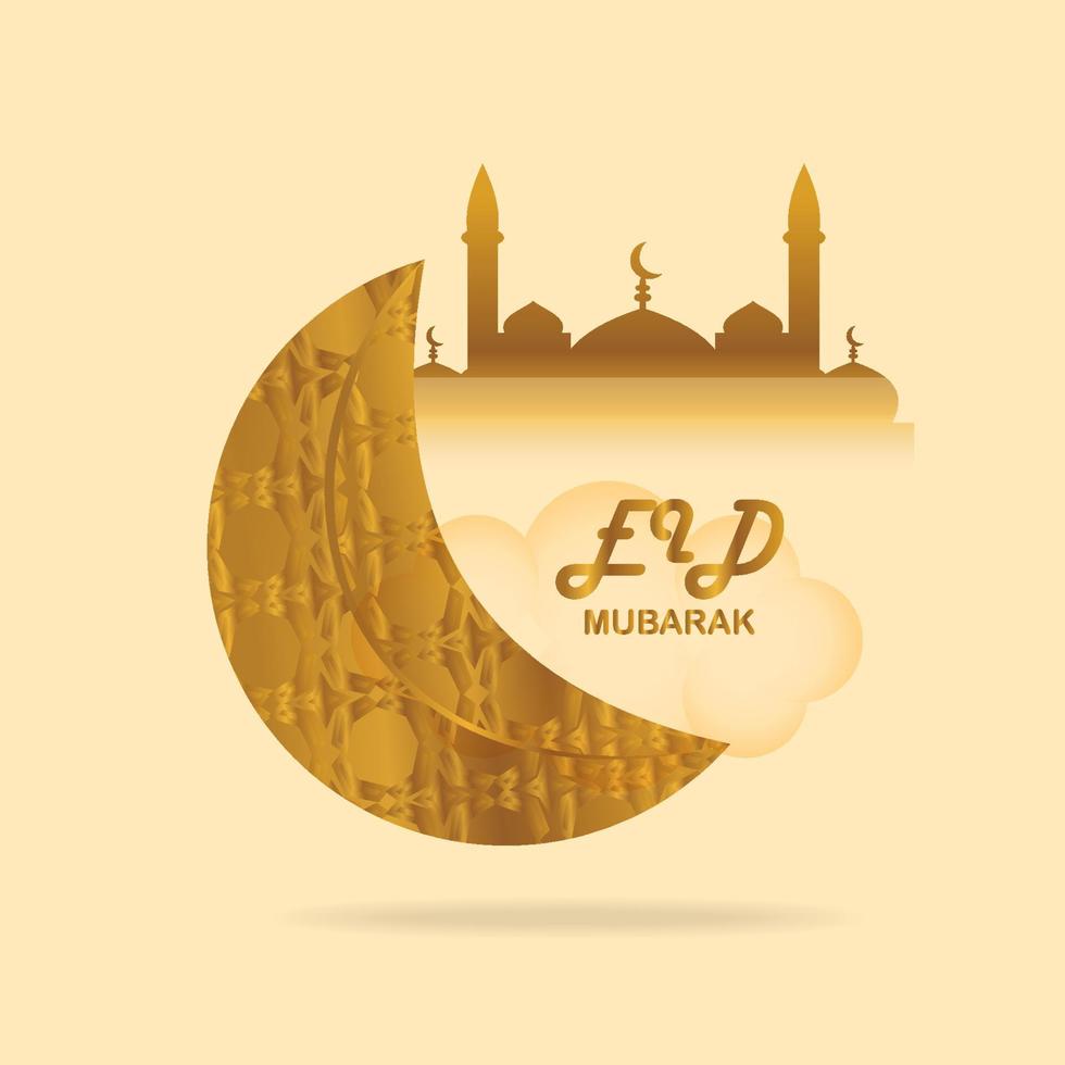 tarjeta de felicitación o banner de evento para dar la bienvenida a eid al-fitr vector