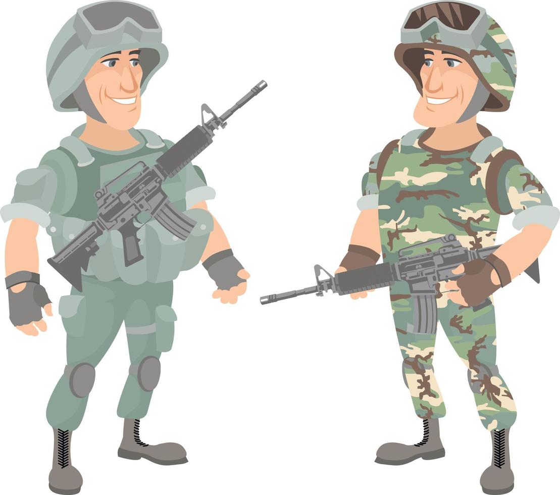 soldier with a gun in camouflage vector