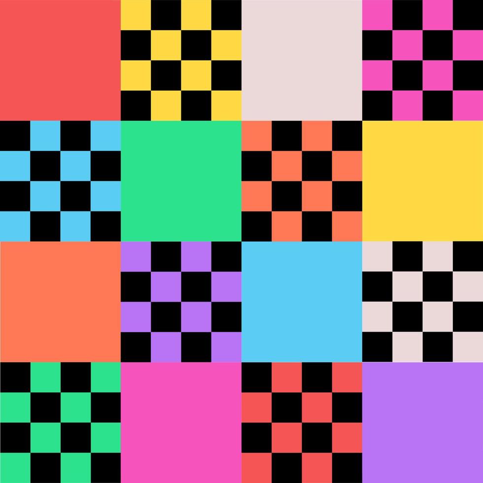 Groovy Checkered Minimalist Chess Board vector