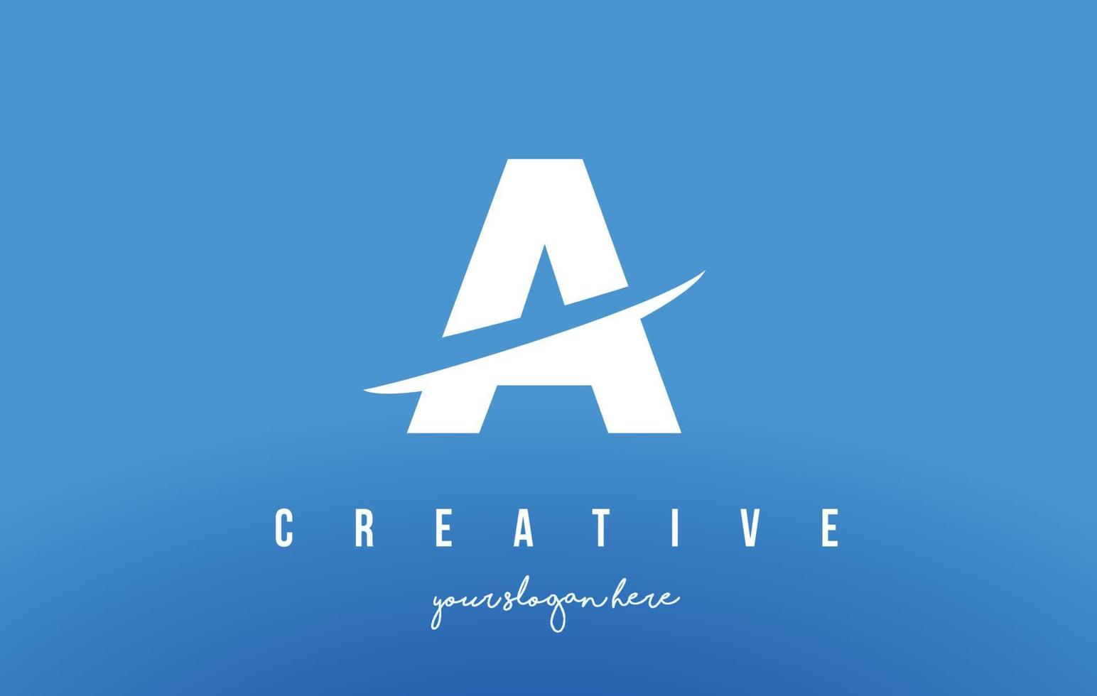 A Letter Modern Logo Design with White Background and Swoosh. vector