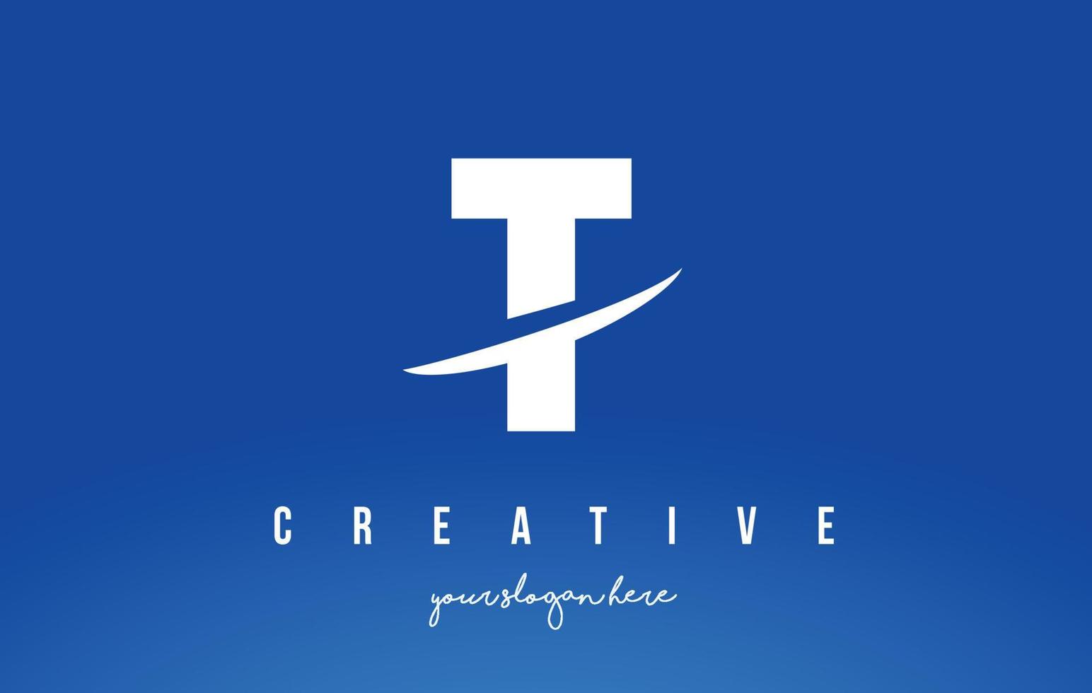 T Letter Modern Logo Design with White Background and Swoosh. vector