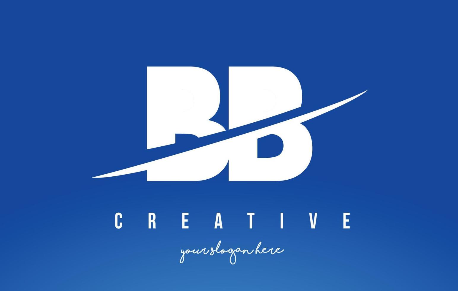 bb bb letter diseño de logotipo moderno con fondo blanco amarillo y swoosh. vector