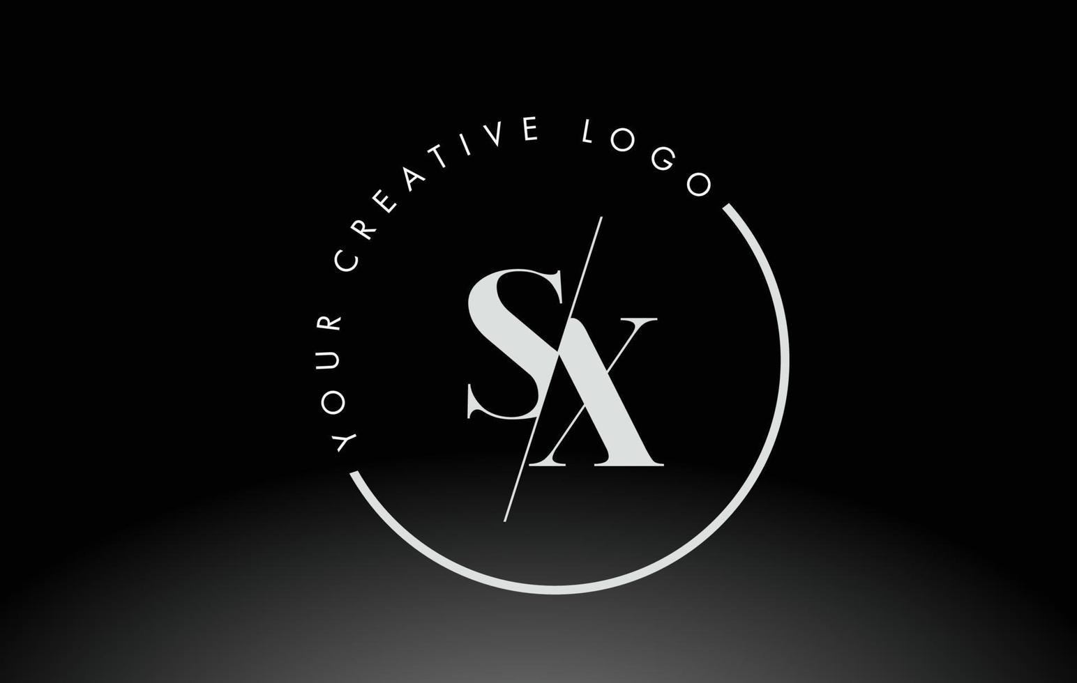 White SX Serif Letter Logo Design with Creative Intersected Cut. vector