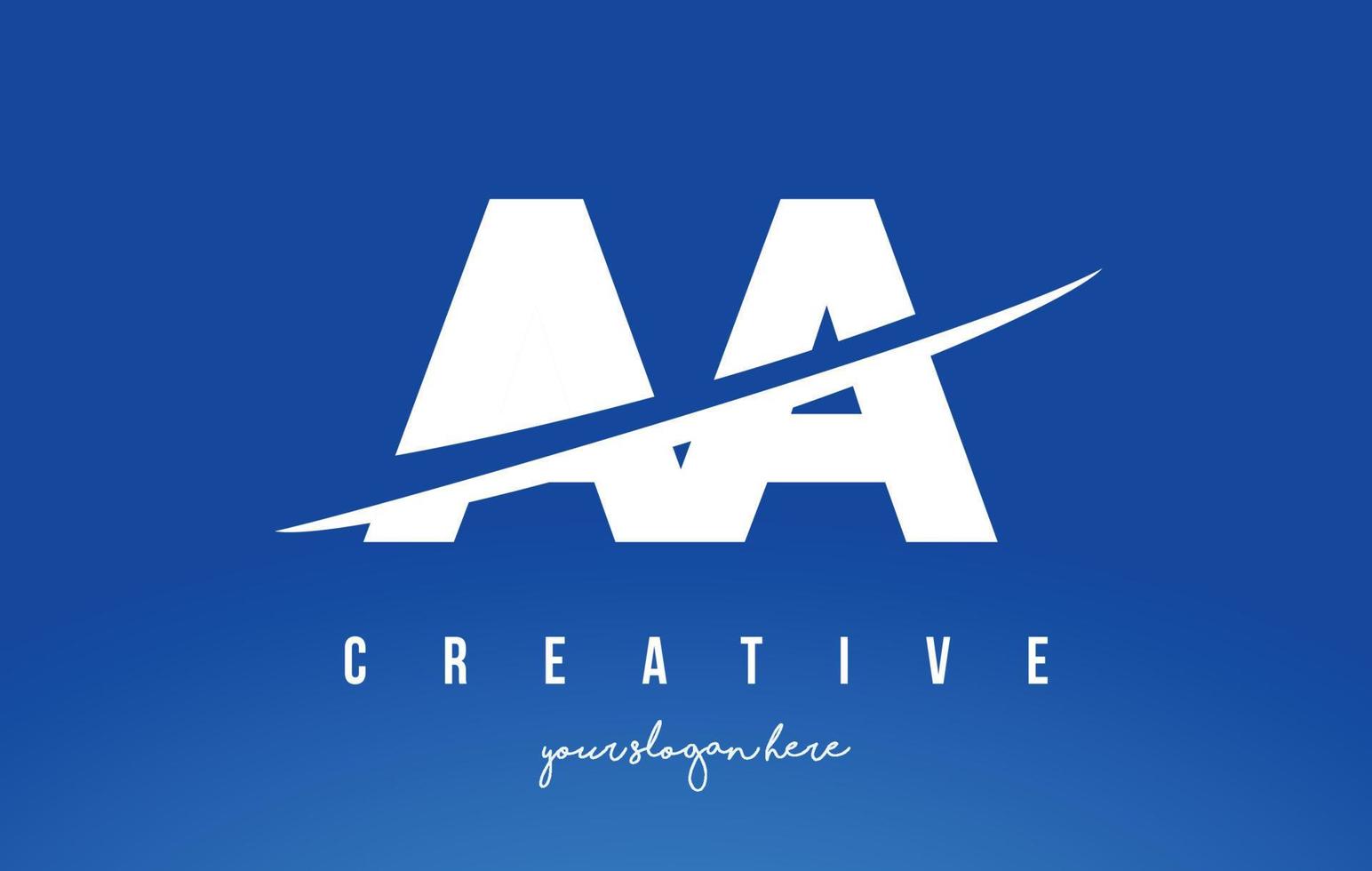 AA A Letter Modern Logo Design with White Background and Swoosh. vector