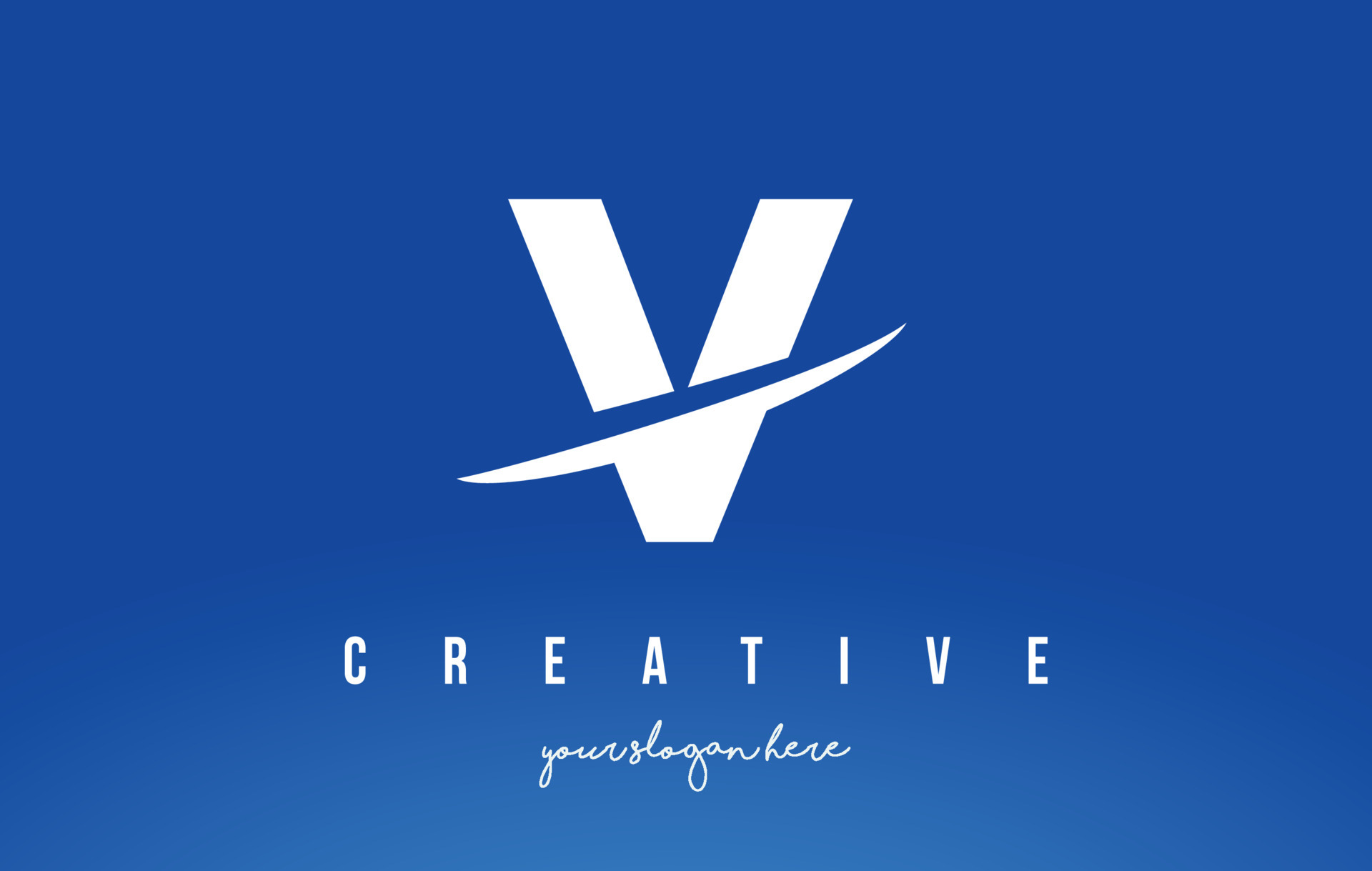V Letter Modern Logo Design with White Background and Swoosh. 6425201