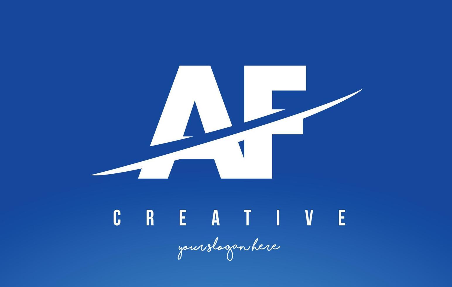 af af carta diseño de logotipo moderno con fondo blanco amarillo y swoosh. vector