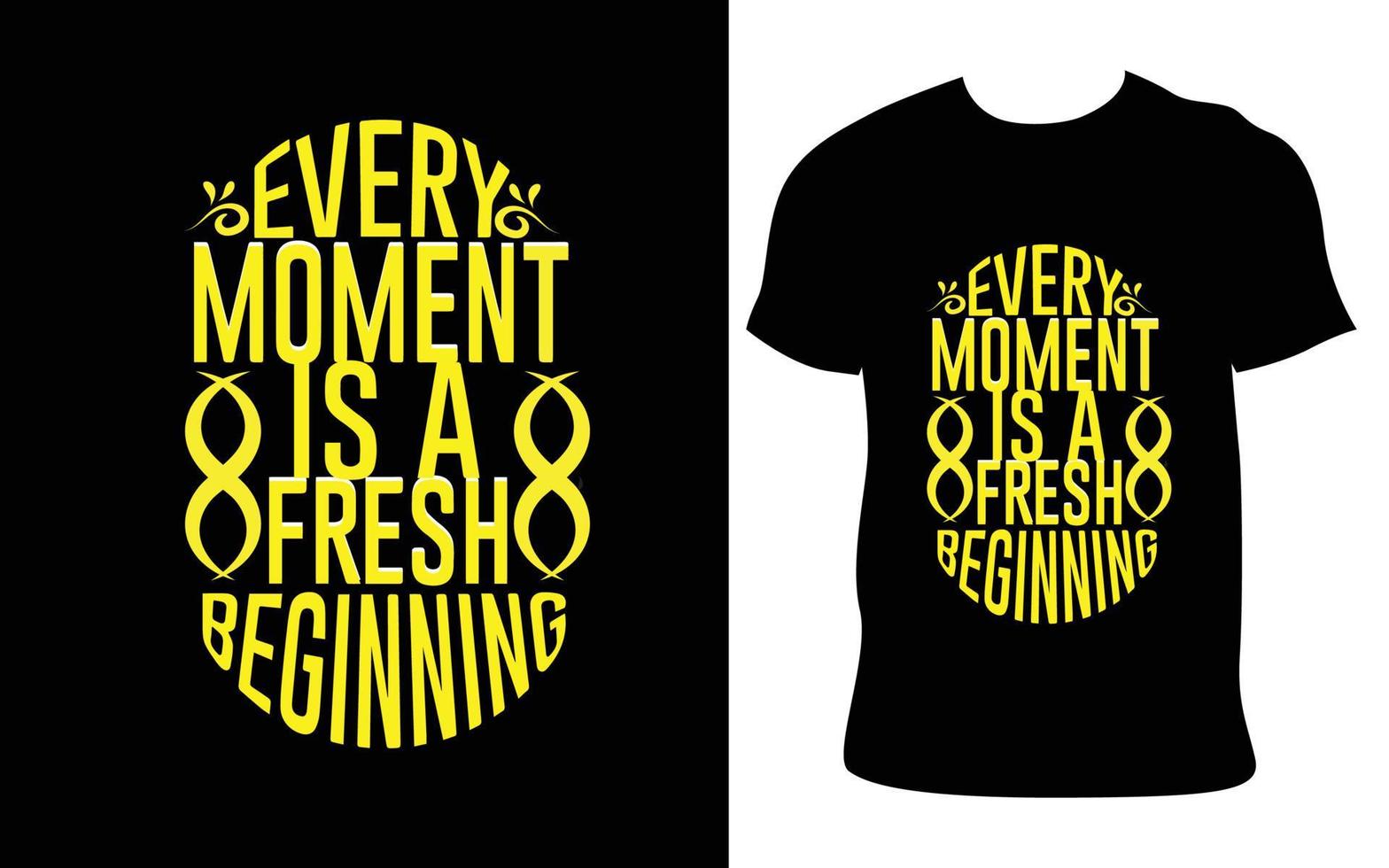 Inspirational quotes t-shirt design. Typography and mockup vector