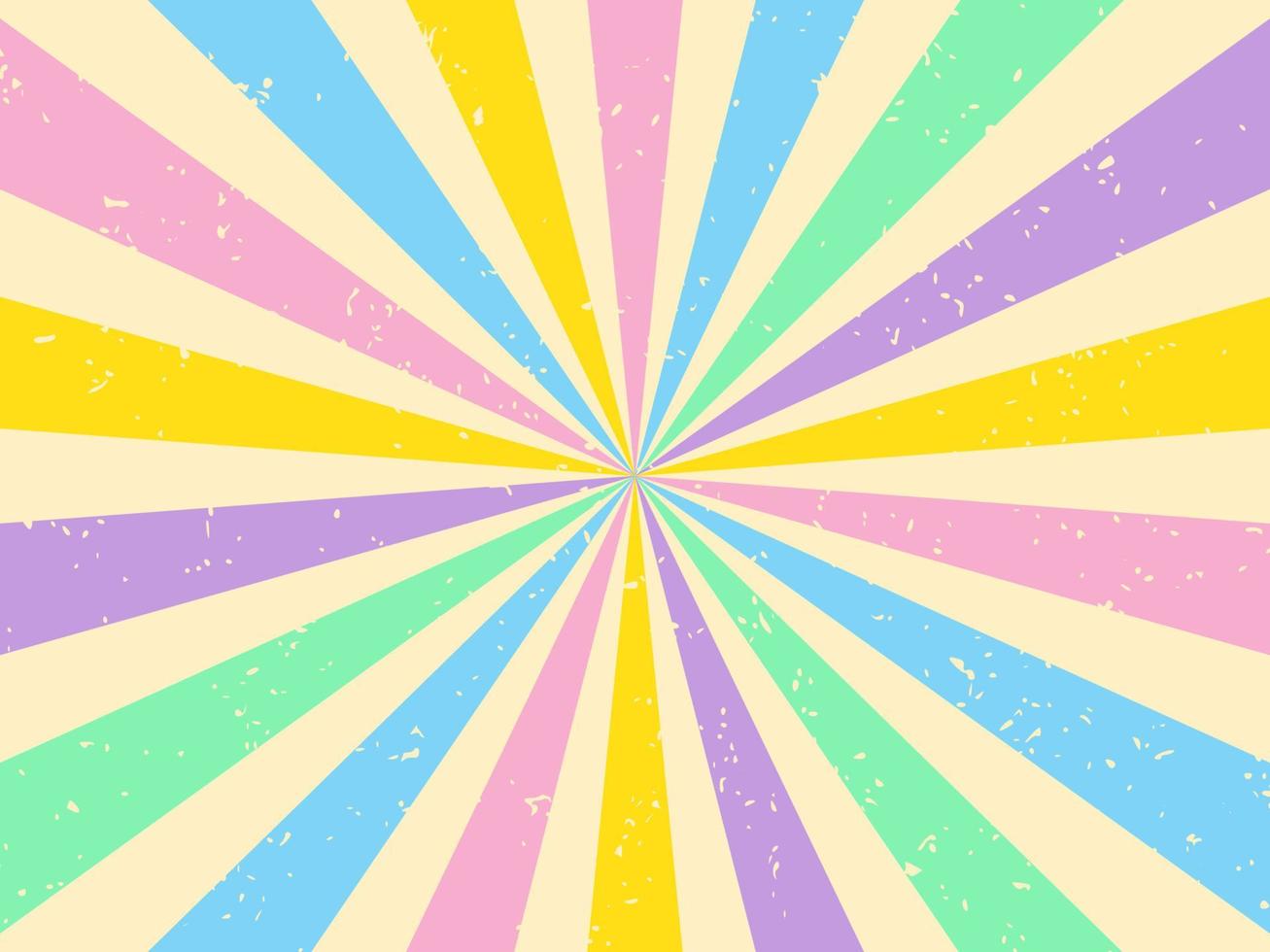 Vibrant rainbow groovy burst retro background vector