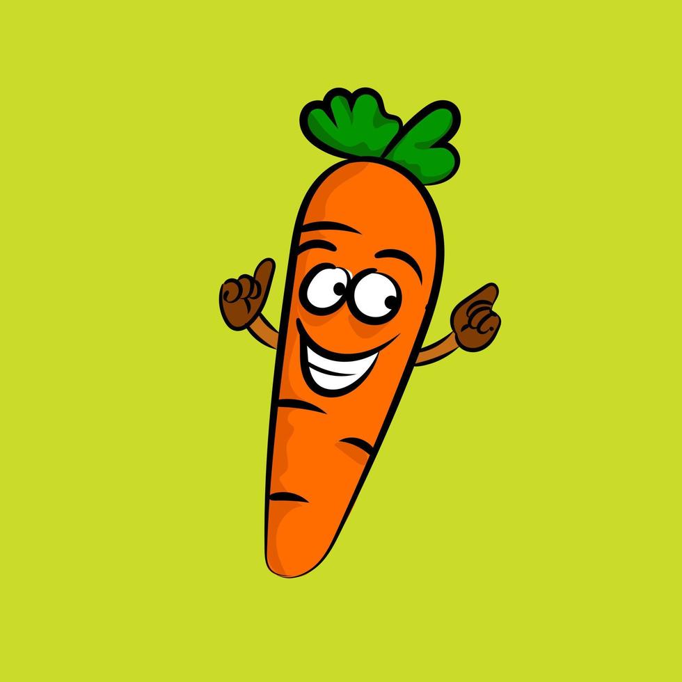 ejemplo lindo de la historieta de la mascota de la zanahoria vector