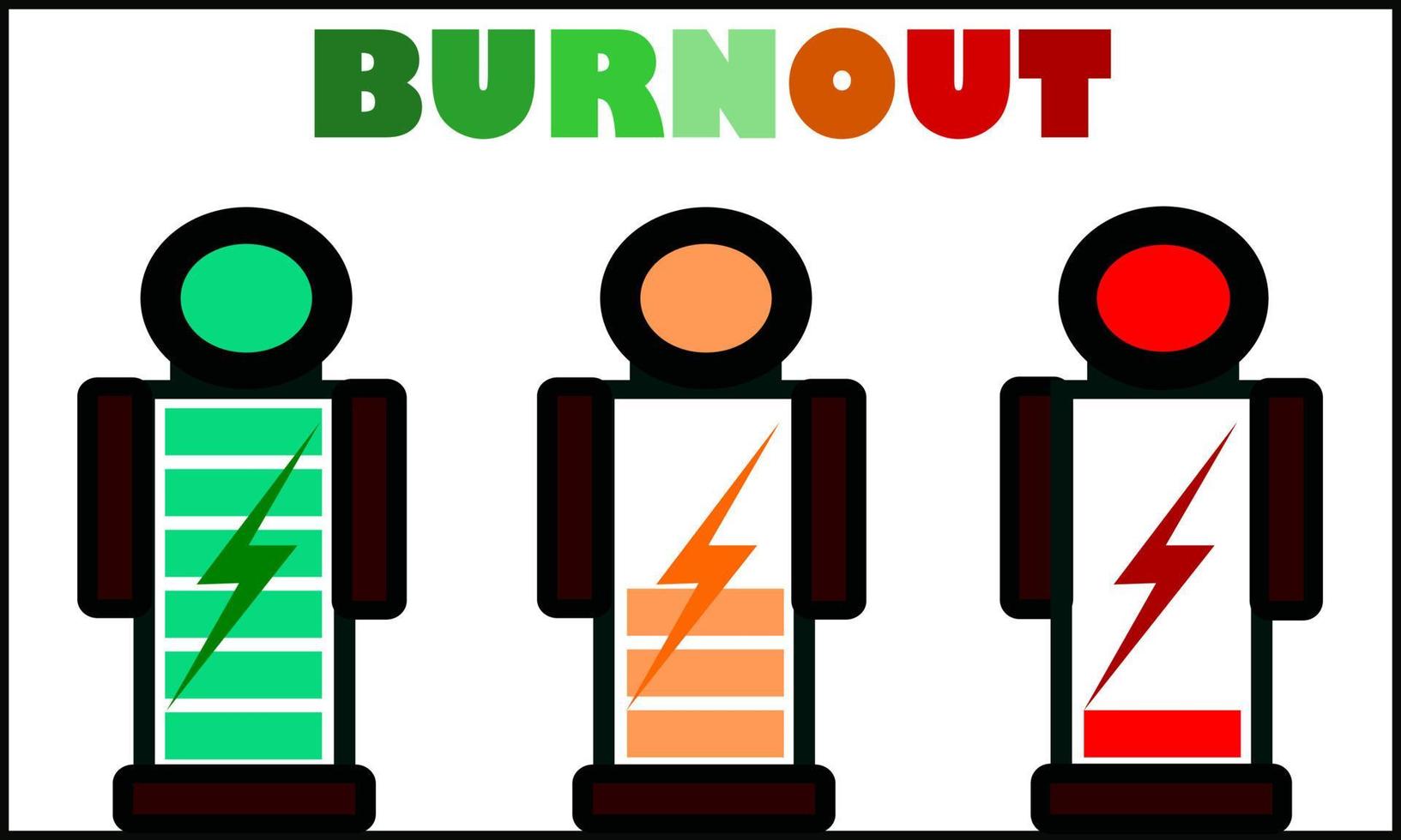 Vector design of burnout or worn out or exhausted battery.