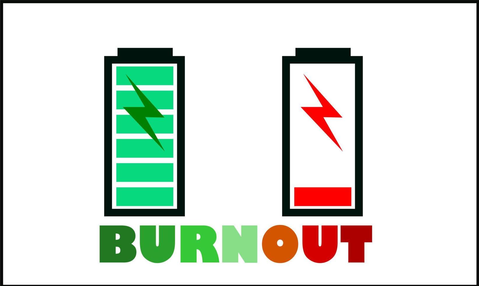 Vector design of burnout or worn out or exhausted battery.