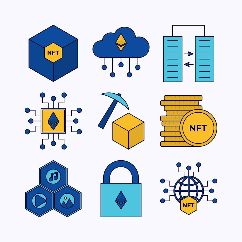 elemento de infografía token no fungible nft vector