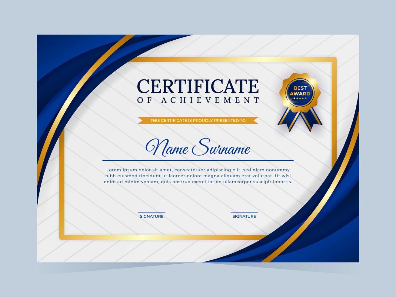 Modern University Certificate Template vector