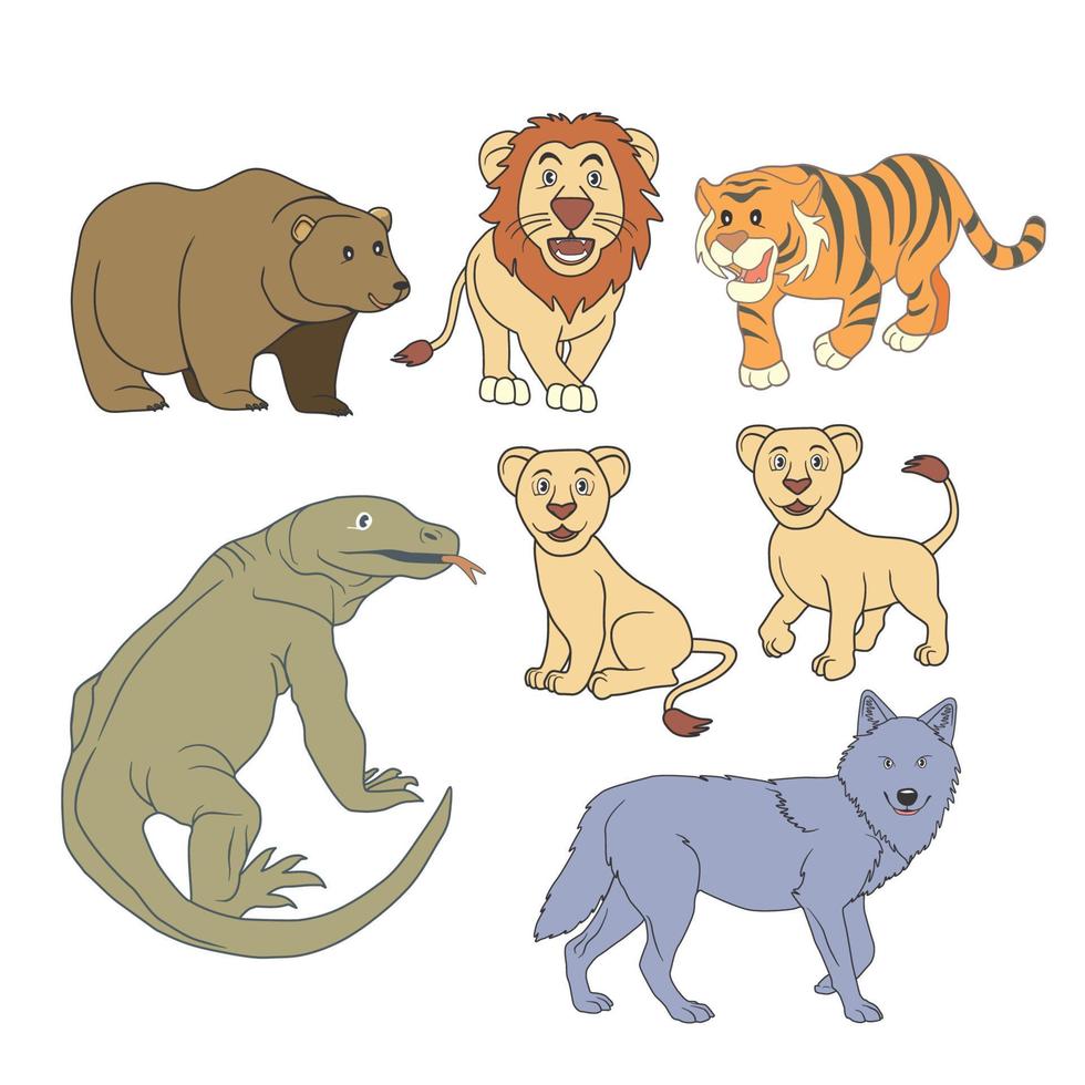 vector de dibujos animados de animales salvajes