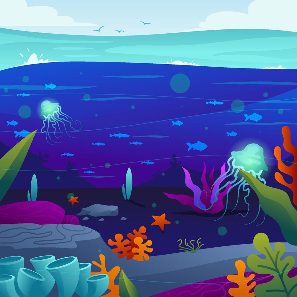 Life in the Blue Ocean vector