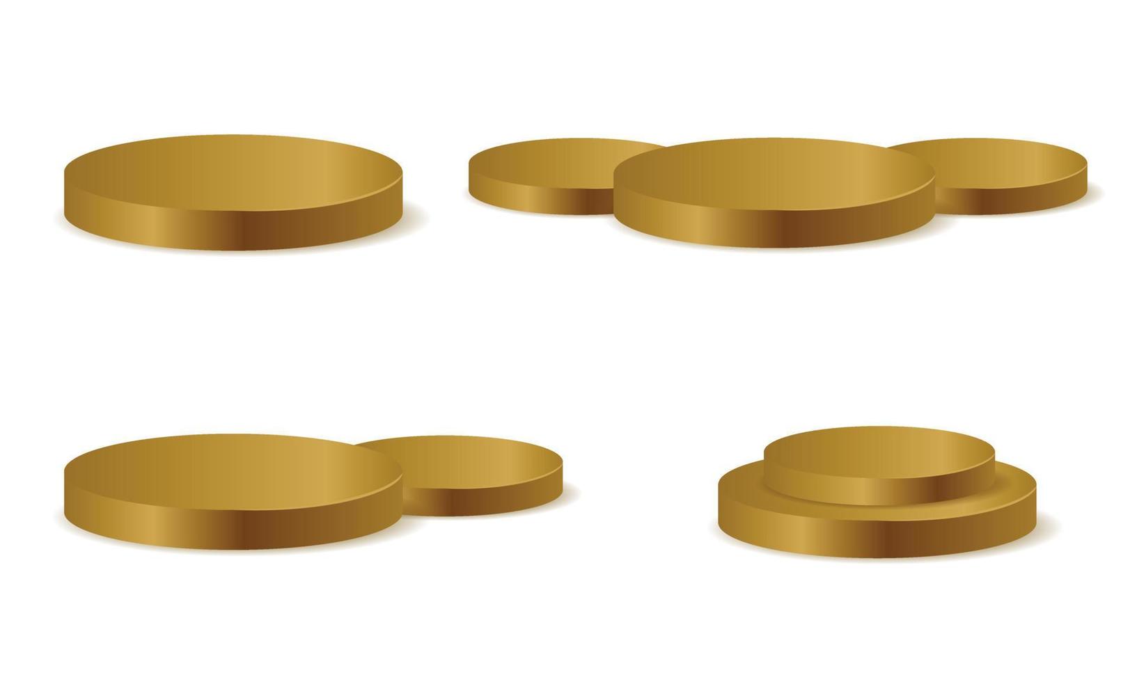 set of 3d minimal gold podium scene background product. Vector eps10