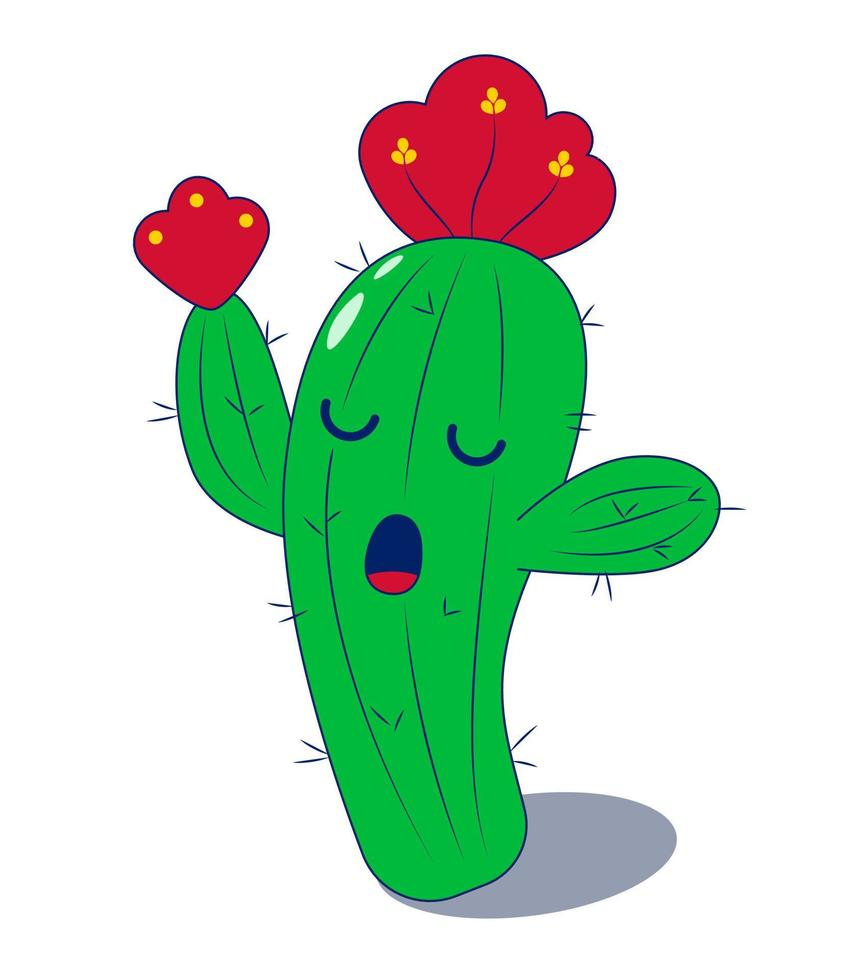 cactus como cantante de ópera mexicana vector