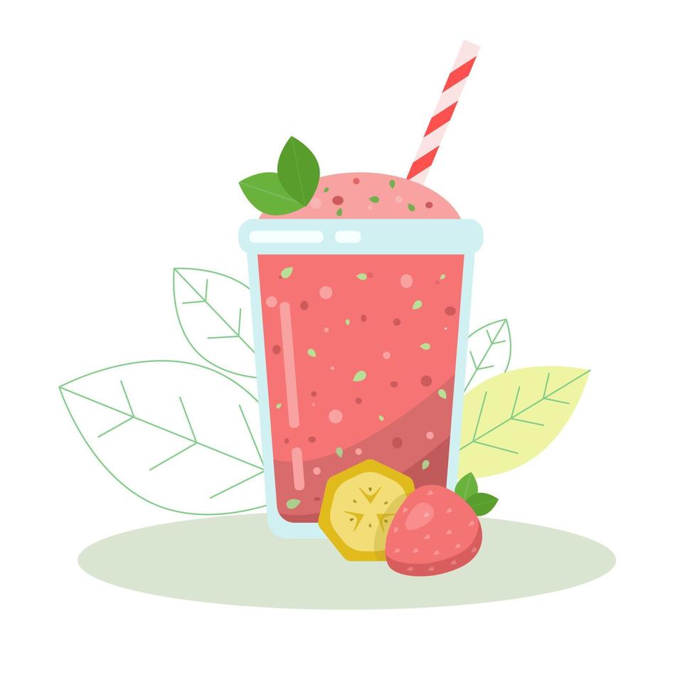 Banana strawberry fresh vector