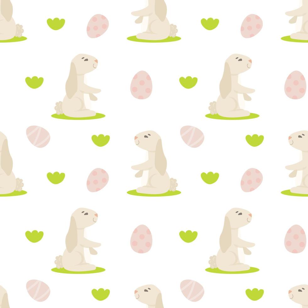 Seamless pattern with easter bunny and eggs vector