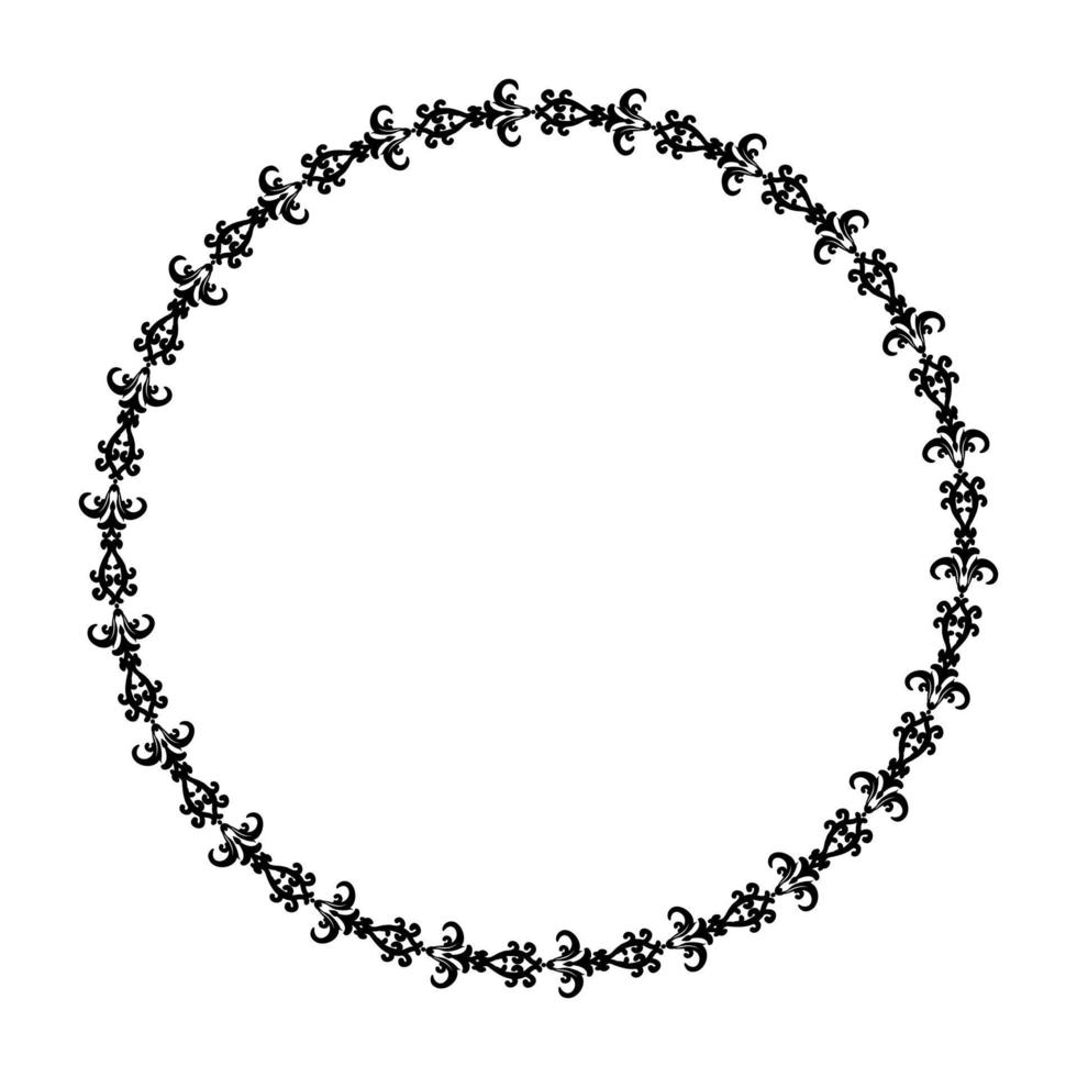 Circular oriental ornament. Circular pattern of abstract oriental elements. Black and white. Vector. For invitations, tattoos, marquetry, ceramic tiles, photo album, logo, icons, lace. vector