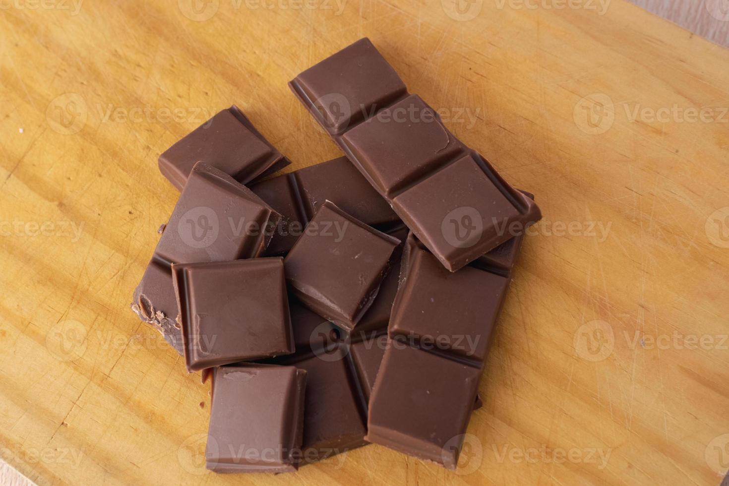 chocolate pieces on a plate photo