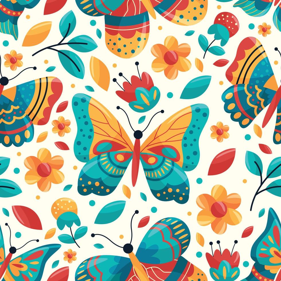 Insect Seamless Pattern Vector Background