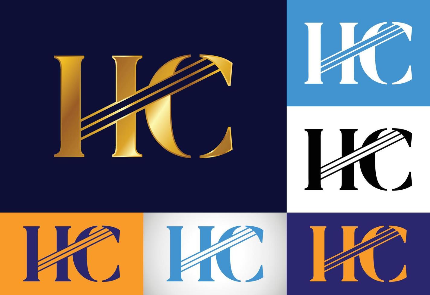 vector de diseño de logotipo hc de letra inicial. símbolo del alfabeto gráfico para la identidad empresarial corporativa