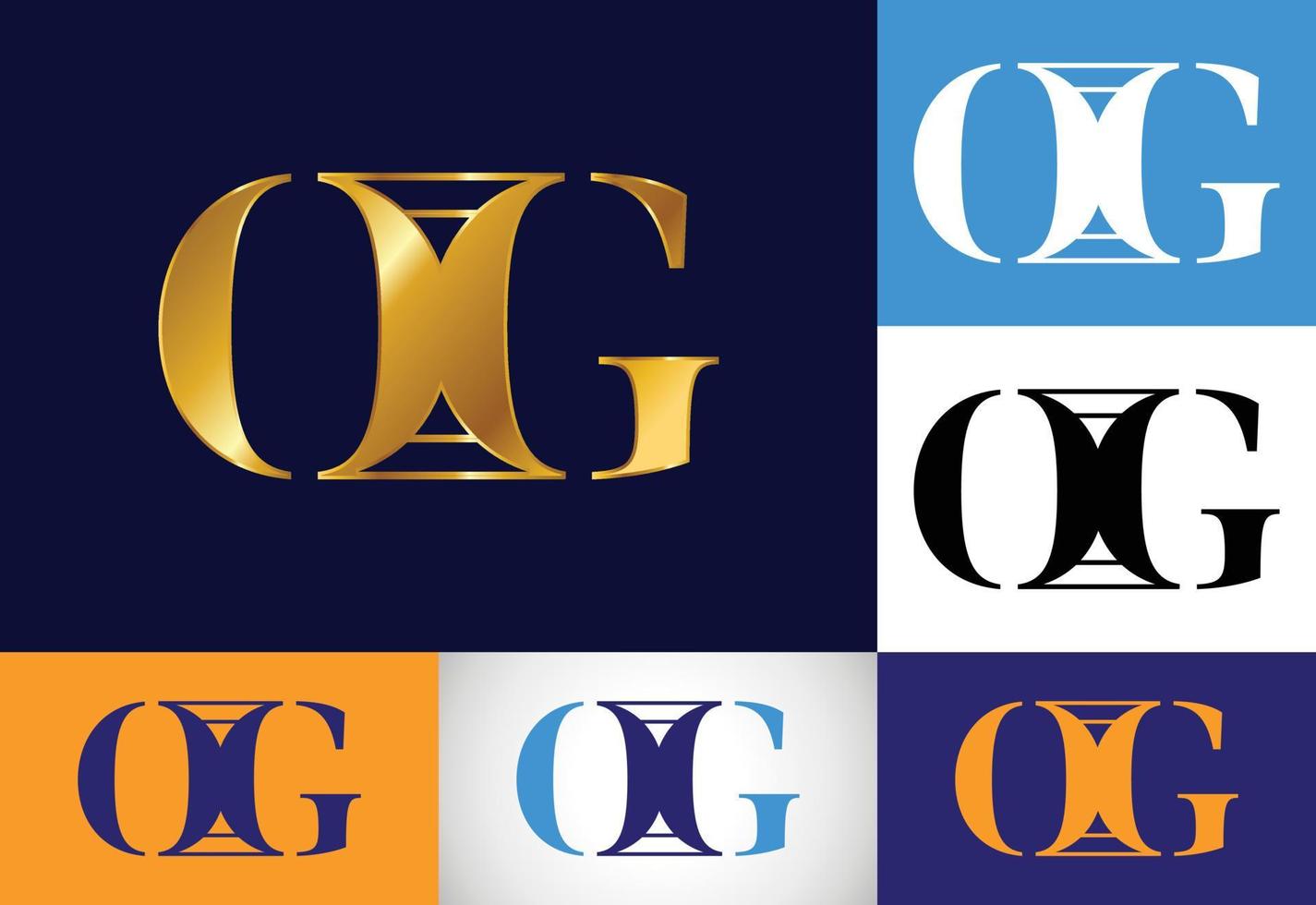 vector de diseño de logotipo de letra inicial og. símbolo del alfabeto gráfico para la identidad empresarial corporativa