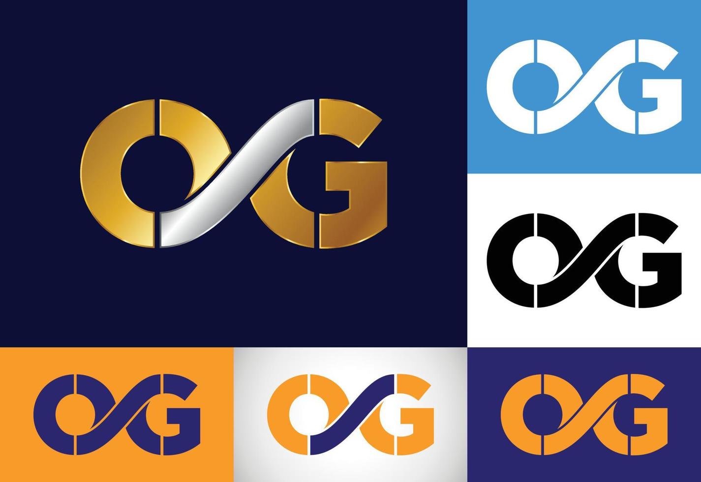 vector de diseño de logotipo de letra inicial og. símbolo del alfabeto gráfico para la identidad empresarial corporativa