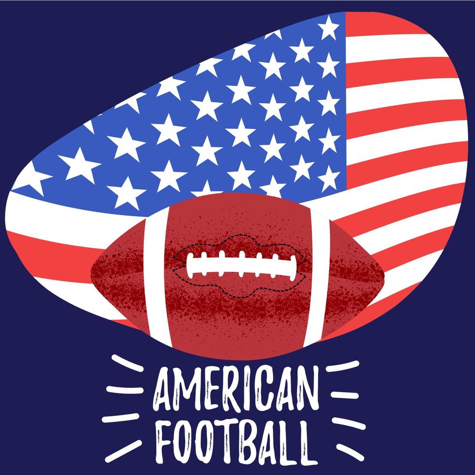 American football poster. Rugby ball vector