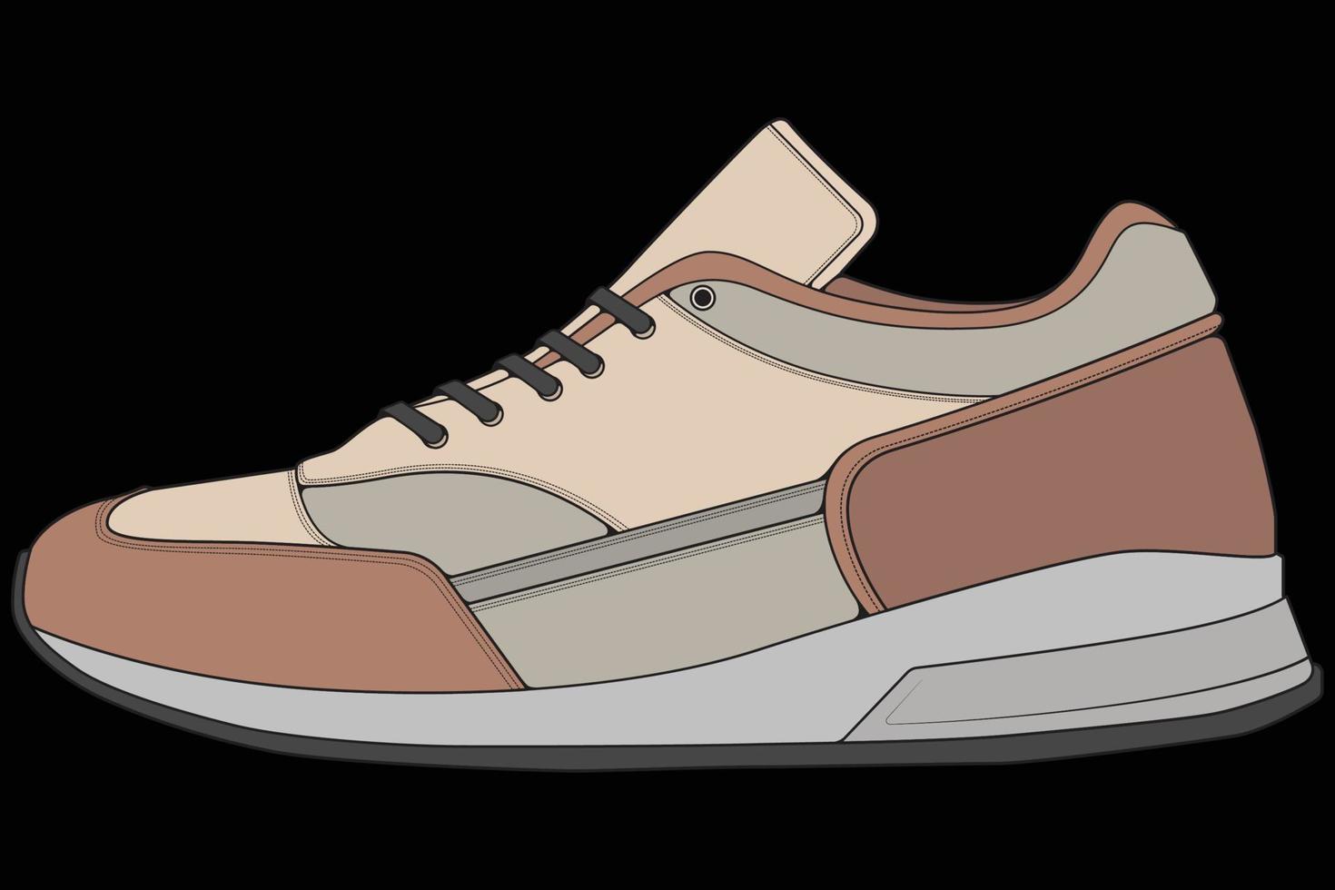 Vector sneakers shoes for training, running shoe vector illustration. Sport shoes color full.